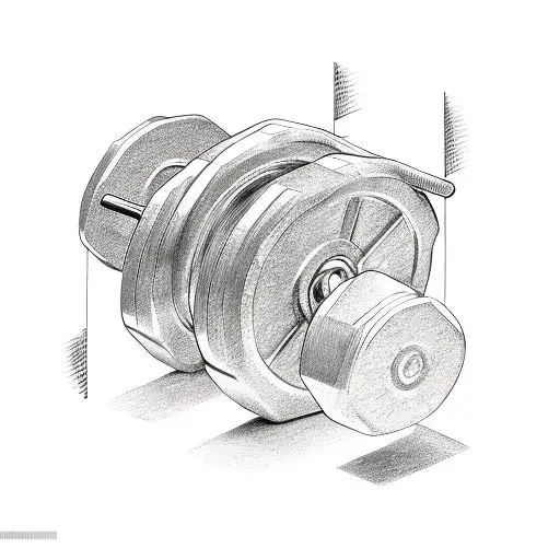 A weightlifting barbell made up of interconnected car engine pistons tattoo design idea