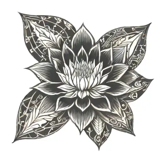 lotus moon tattoo design idea