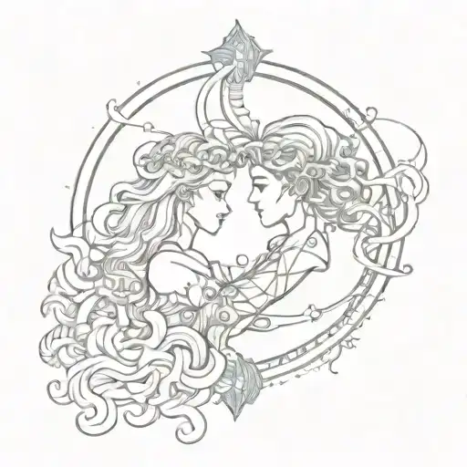 aquarius x gemini tattoo design idea