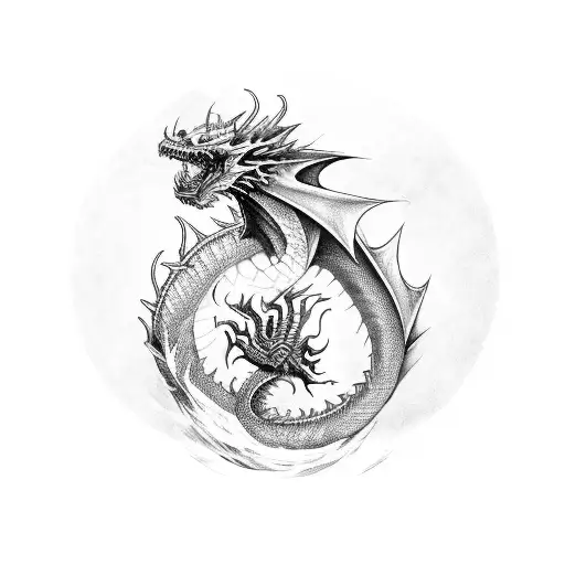 Video game controller transforming into a dragon tattoo design idea