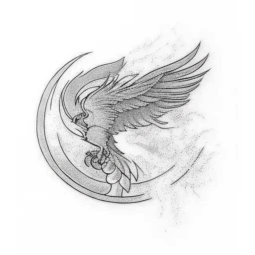 Phoenix with the tail being the outline of Palestine  tattoo design idea