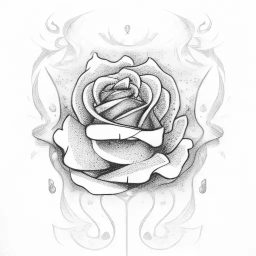 Blue fire with roses inside. tattoo design idea