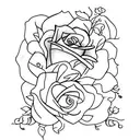 Blue fire with roses inside. tattoo design idea