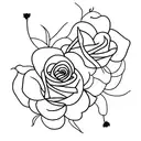 Blue fire with roses inside. tattoo design idea