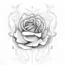 Blue fire with roses inside. tattoo design idea