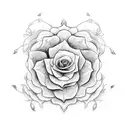 Blue fire with roses inside. tattoo design idea