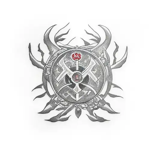 Trident Ukraine tattoo design idea