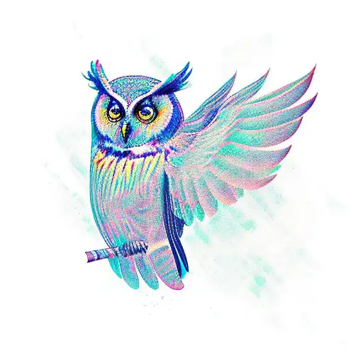 Owl wings open  tattoo design idea