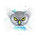 Owl wings open  tattoo design idea