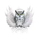 Owl wings open  tattoo design idea