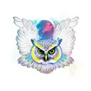 Owl wings open  tattoo design idea