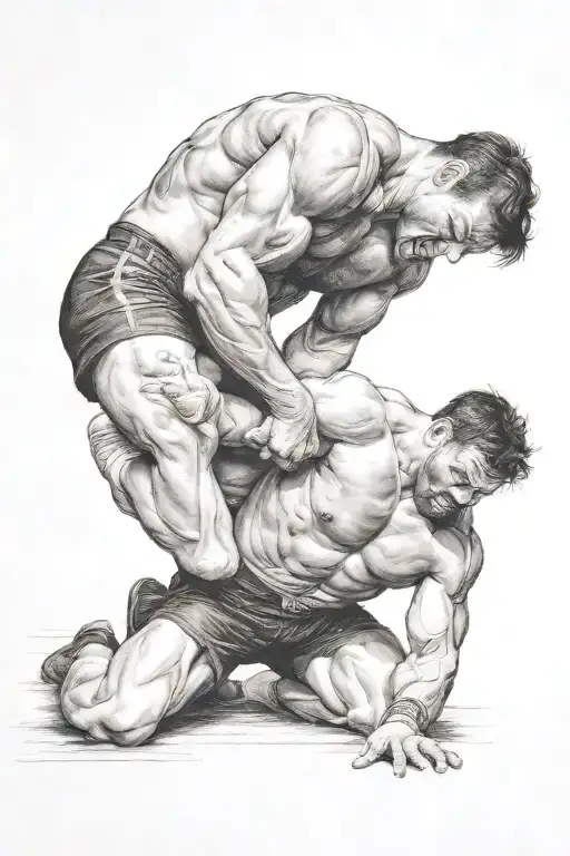 Jacob Wrestling With God tattoo design idea