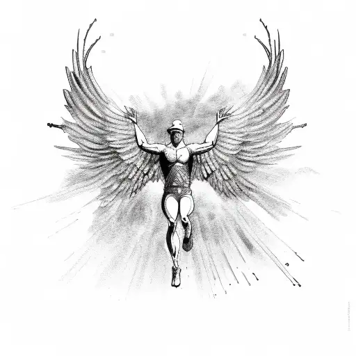 icarus falling tattoo design idea