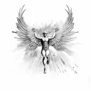 icarus falling tattoo design idea