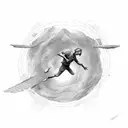 icarus falling tattoo design idea