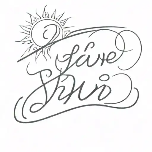 "i'd give you the sun" in cursive  tattoo design idea