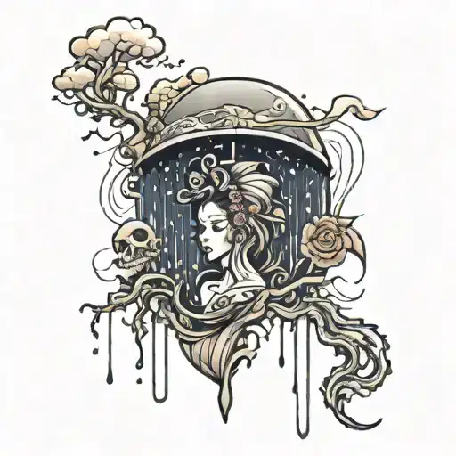 rain tattoo design idea