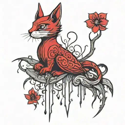 red rain tattoo design idea