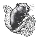 Beaver smoking a blunt tattoo design idea