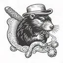 Beaver smoking a blunt tattoo design idea