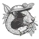 Beaver smoking a blunt tattoo design idea