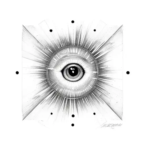 Sketch "Star Eye Vintage" Tattoo Idea BlackInk AI