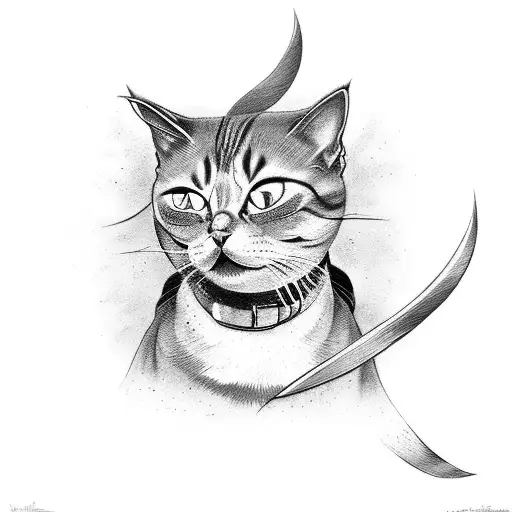 cat star eye tattoo design idea