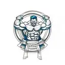 Sketch a tattoo of the Hulk lifting weights with a motivational quote about strength and perseverance tattoo design idea