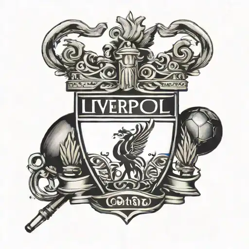 Liverpool football club crest integrated with a stethoscope and the names Sabira and Sahar incorporated within tattoo design idea