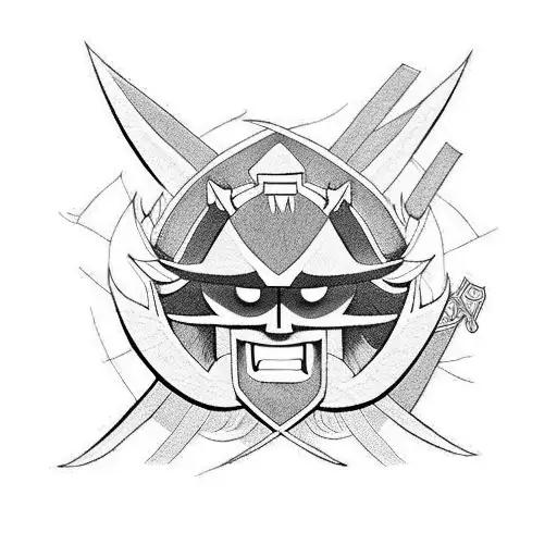 samurai jack, good vs evil tattoo design idea