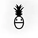 pineapple with a minimalistic smiley face tiki bob  tattoo design idea