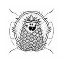 pineapple with a smiley face tattoo design idea