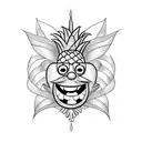 pineapple with a smiley face tattoo design idea