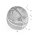 A coconut tree growing out of a basketball tattoo design idea