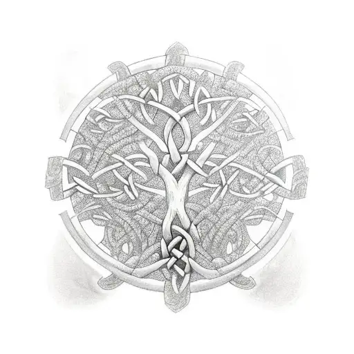 Celtic tree of life tattoo design idea