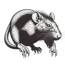 aggressive rat with white eyes tattoo design idea