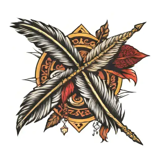 arrows and feathers  tattoo design idea