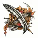 arrows and feathers  tattoo design idea