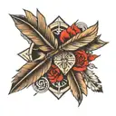 arrows and feathers  tattoo design idea