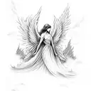 angel falling tattoo design idea