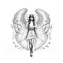 angel falling tattoo design idea
