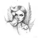 angel falling tattoo design idea