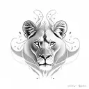 lioness and 2 cubs  tattoo design idea