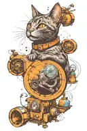 schrodinger cat tattoo design idea