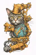 schrodinger cat tattoo design idea