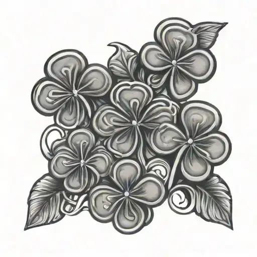 cluster of four shamrocks Celtic knots tattoo design idea