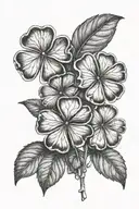 black and white cluster of three leaf clover tattoo design idea