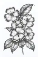 black and white cluster of three leaf clover tattoo design idea