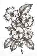 black and white cluster of three leaf clover tattoo design idea