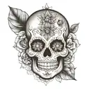 sugar skull with  mandala tattoo design idea